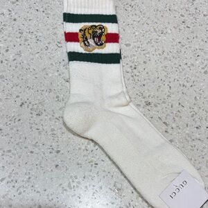 Gucci White and Green Unisex Socks